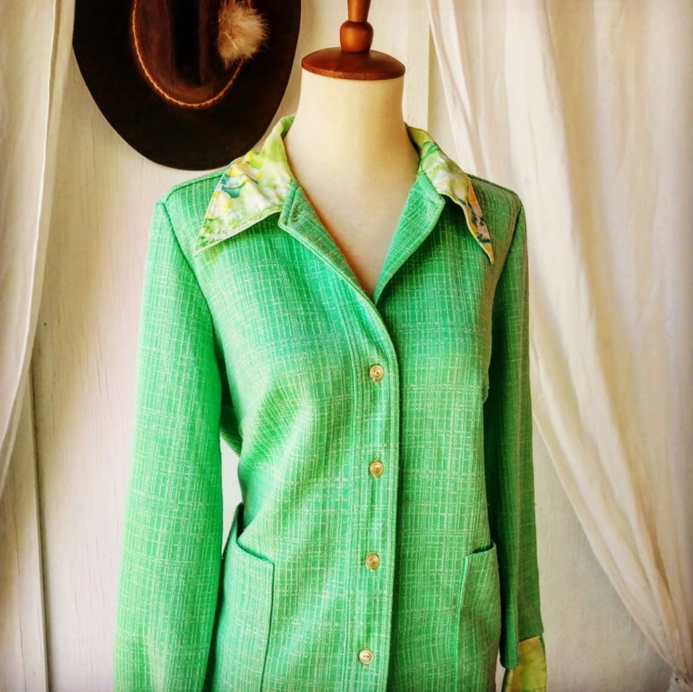 Vintage 70's Lime Green Dress Suit!